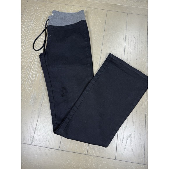 JLO by Jennifer Lopez Pants - JLO Jennifer Lopez Flare Pants Womens 8 Black Gray Contrast Waistband Y2K Style